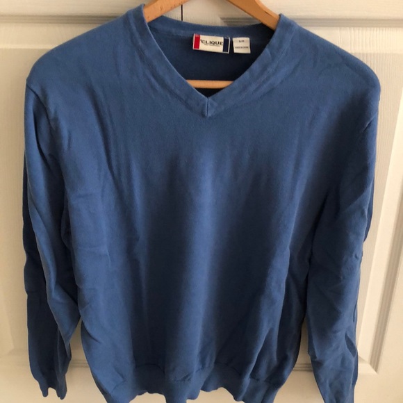 Mens size small blue v-neck sweater. - Picture 1 of 2